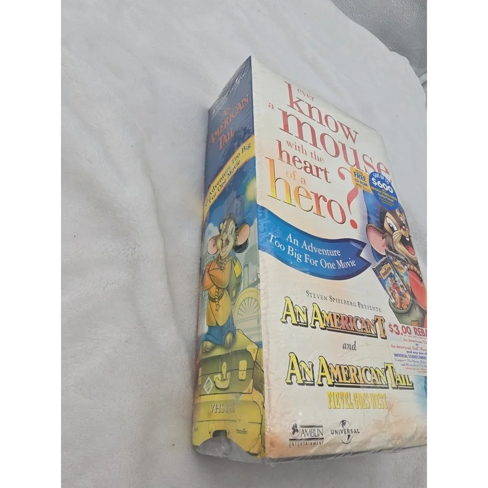 An American Tail 1 & Sequel, Fievel Goes West (VHS, 1986 & 1991) SEALED Box Set